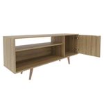 Rack para TV de 60 Plg con Puertas y Repisas de Color Café de 136 x 36 x 59 Cm