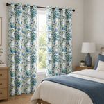 Cortina Blackout Estampada de 140 x 240 cm para Sala o Dormitorio Diseño Floral Multicolor