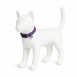 Collar Ajustable para Gato de Nylon Diseño Jelly Roll de 8 a 12 Plg x 1/2 Plg con Cascabel Morado