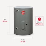 Calentador Eléctrico de Depósito de 15 Gal Color Gris