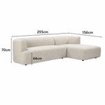 Sofá Esquinero Lara de Tela para 4 personas en Color Beige de 255 x 156 x 70 cm