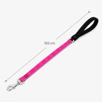 Correa para Perro de Nylon Reflectante Diseño Diamante de 6 Pies x 1 Plg con Mango Acolchado Rosa