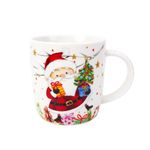 Taza Navideña de Cerámica con Lentes Decorativos Santa Claus 12 oz