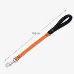 Correa para Perro de Nylon Reflectante Diseño Diamante de 6 Pies x 1 Plg con Mango Acolchado Naranja