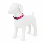 Collar Ajustable para Perro de Nylon Reflectante Diseño Diamante de 12 a 20 Plg x 1 Plg Rosa
