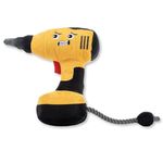 Peluche para Perro Diseño Taladro con Sonido y Cuerda Color Amarillo y Negro