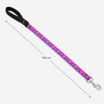 Correa para Perro de Nylon Reflectante Diseño Huellas de 6 Pies x 1 Plg con Mango Acolchado Rosa