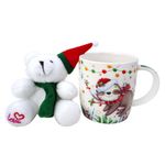 Taza Navideña de Cerámica con Peluche Oso 12 oz