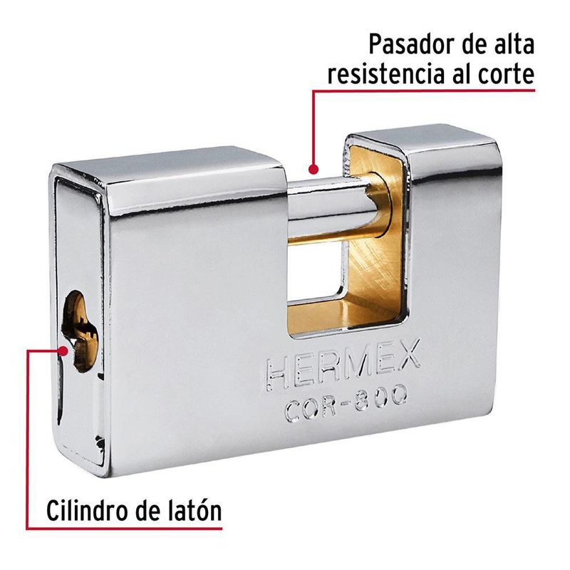 Candado Antipalanca Puntos Latón 80 mm