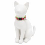 Collar Ajustable para Gato de Nylon Diseño Petunias de 8 a 12 Plg x 1/2 Plg con Cascabel