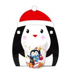 Taza Navideña de Cerámica con Lentes Decorativos Pingüino 12 oz