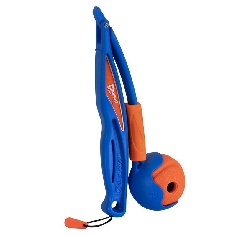 Lanzador de Pelota Plegable para Perro Tamaño Mini Azul y Naranja