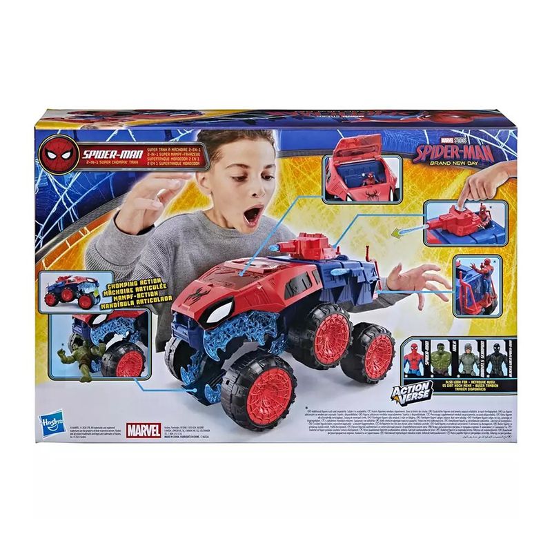 Vehículo de Spider-Man Super Chompin Tank 2 en 1 con Lanzador