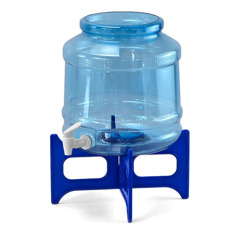 Porta Garrafón de 3 Galones con Base y Llave Dispensadora Azul