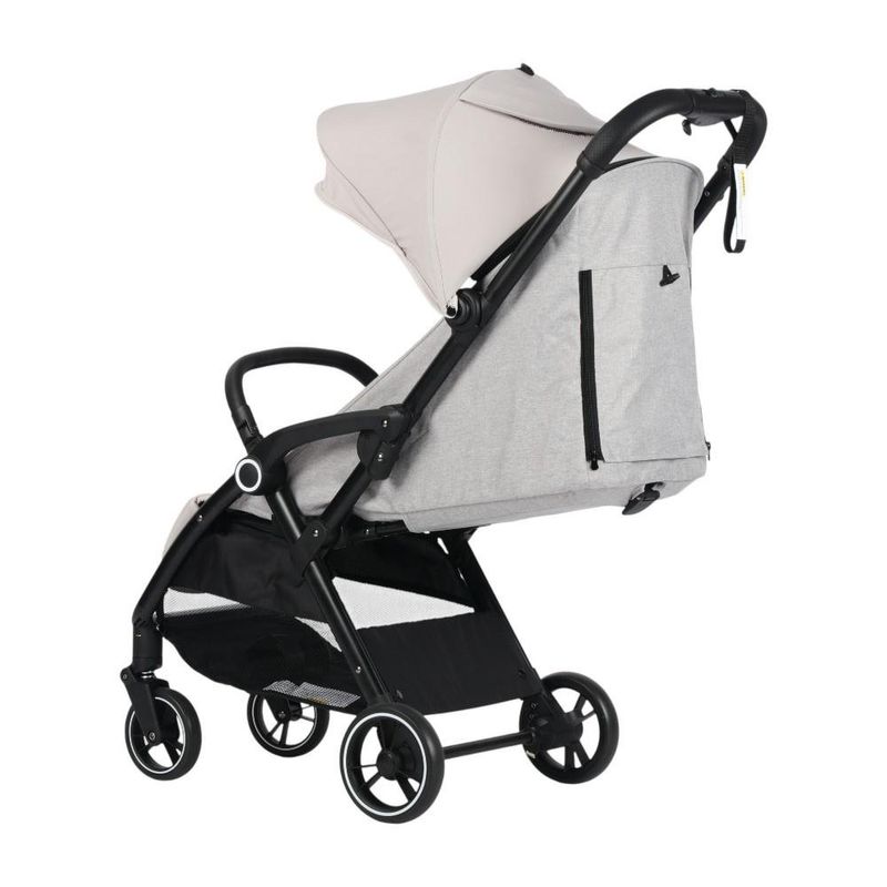 Carruaje de Paseo Compacto con Arnés 5 Puntos de 42 x 67 x 104 cm Gris