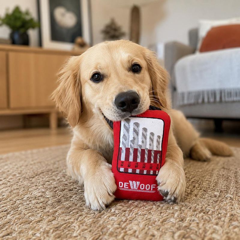 Peluche para Perro Diseño Estuche de Brocas con Sonido Color Rojo