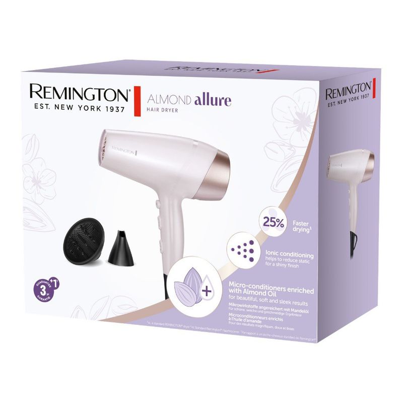Secadora de Cabello Almond Allure con Tecnología Iónica y Aceite de Almendras