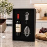 Set de 3 Accesorios para Vino de Metal 25.2 x 15.9 x 5.3 cm Diseño Botella