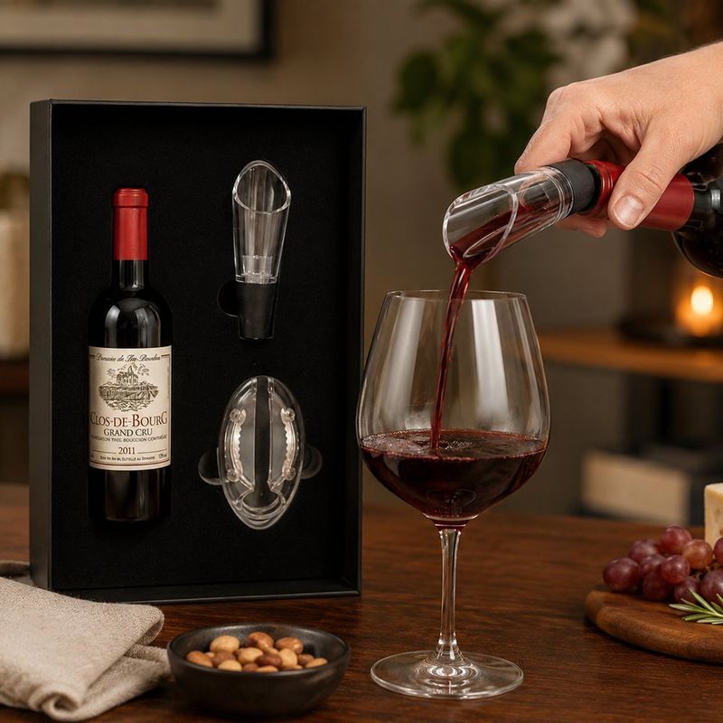 Set de 3 Accesorios para Vino de Metal 25.2 x 15.9 x 5.3 cm Diseño Botella