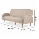 Sofá Cama Elyo 201 x 79 x 82 cm Color Beige