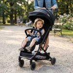 Carruaje de Paseo Plegable Compacto con Arnés de 5 Puntos y Capota Negro