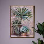 Cuadro Decorativo en Canva de 60 x 3.5 x 80 cm Diseño Suculentas en Maceta