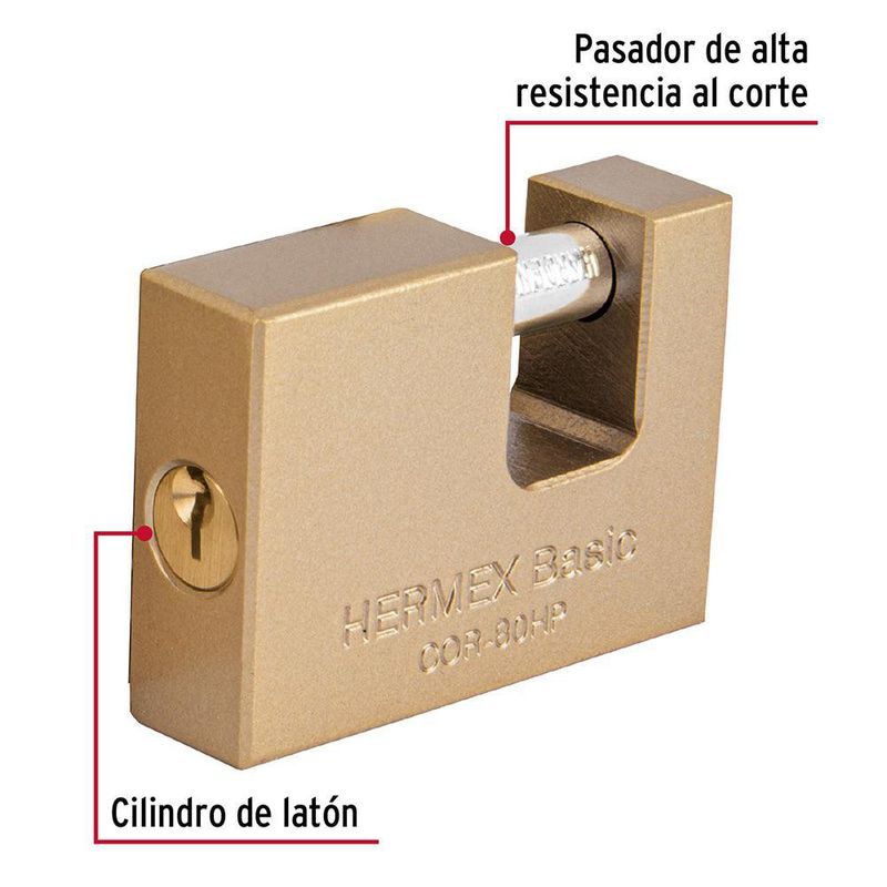 Candado Antipalanca Basic de Hierro de 80 mm