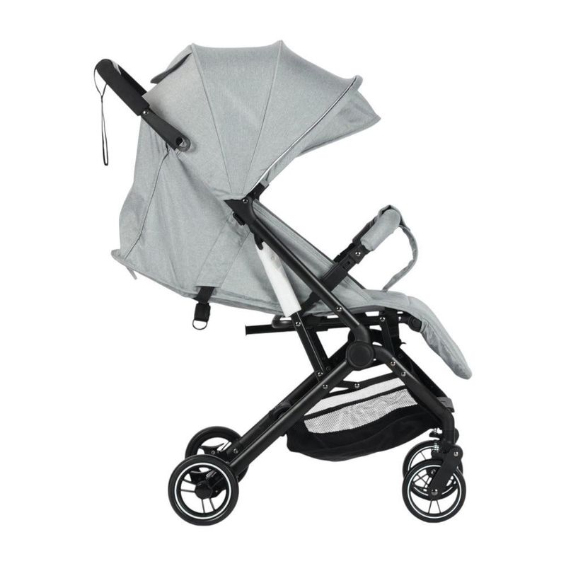 Carruaje de Paseo Reclinable con Capota y Canasta de 41 x 62 x 96 cm Gris