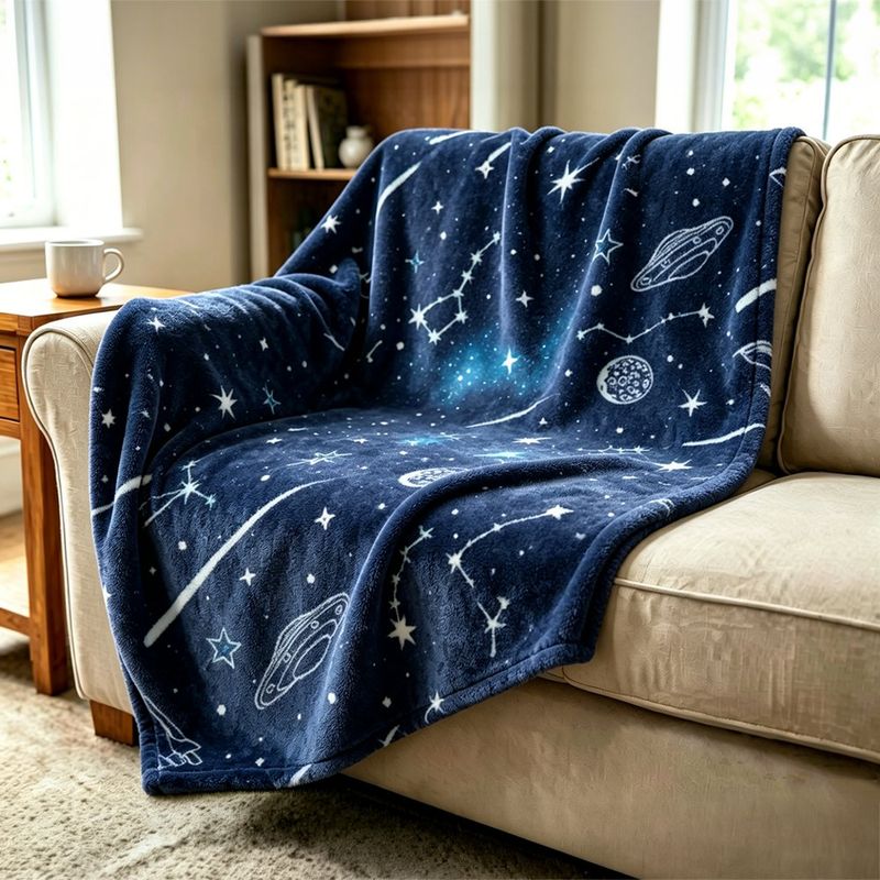 Throw Infantil con Diseño de Galaxia de 127 X 178 cm