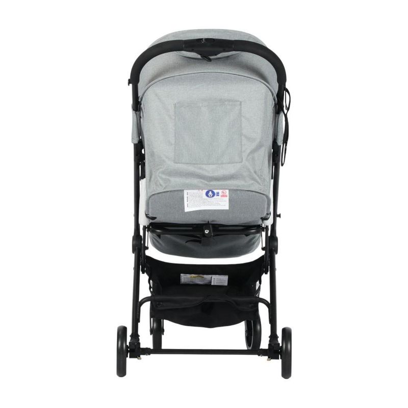 Carruaje de Paseo Reclinable con Capota y Canasta de 41 x 62 x 96 cm Gris
