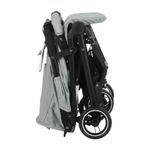 Carruaje de Paseo Reclinable con Capota y Canasta de 41 x 62 x 96 cm Gris