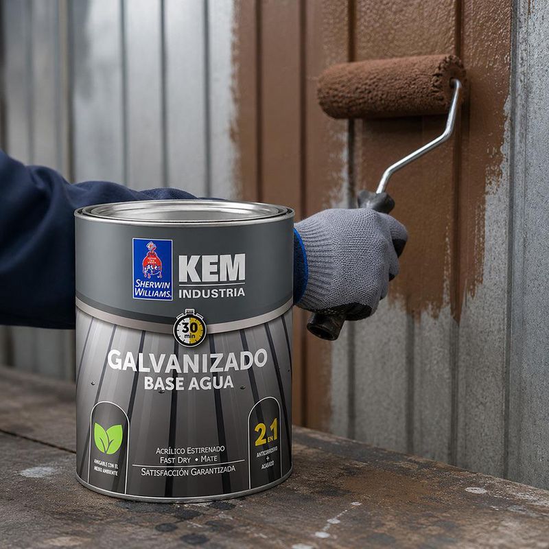 Pintura para Galvanizado Base Agua con Acabado Mate de 1 Gal Color Café