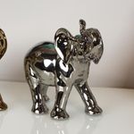 Figura Decorativa 24 x 9.7 x 19 cm Elefante Color Plateado