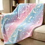 Frazada Infantil con Diseño de Unicornios que Brillan en la Oscuridad de 101 X 127 cm