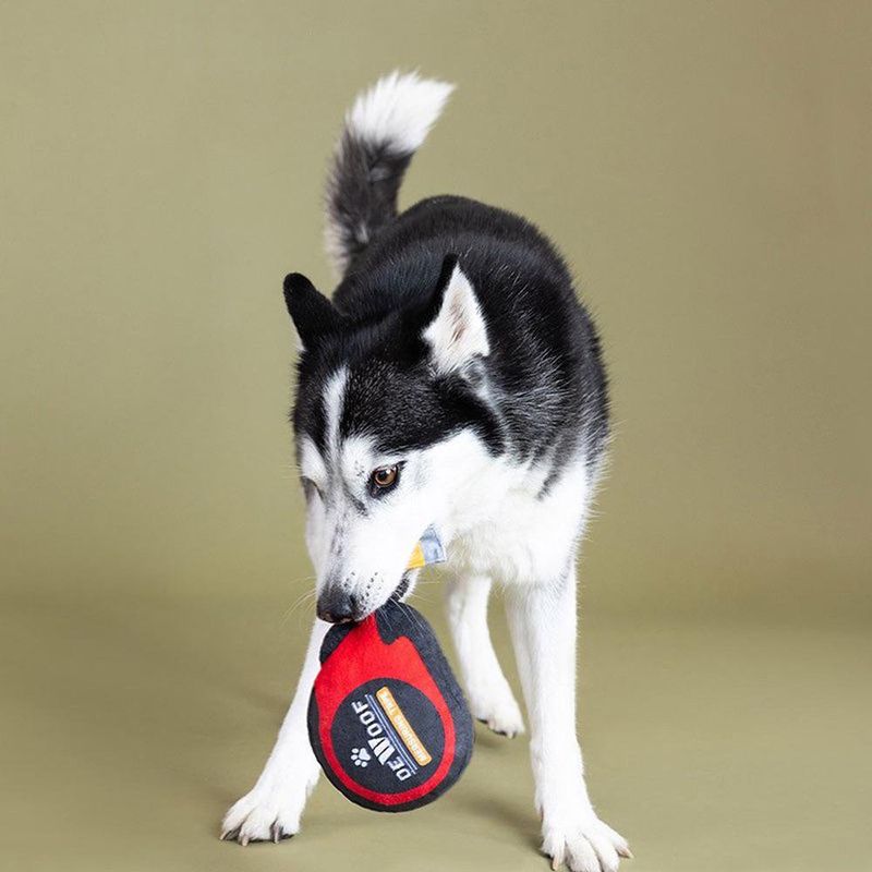 Peluche para Perro Diseño Cinta Métrica con Sonido Color Rojo