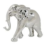 Figura Decorativa 26 x 11.3 x 21.2 cm Elefante Color Plateado