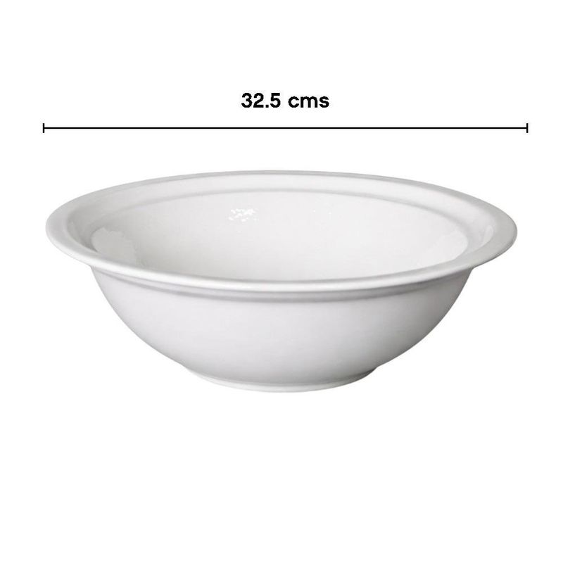 Ensaladera Grande de Cerámica en Color Blanco de 12.8 Plg