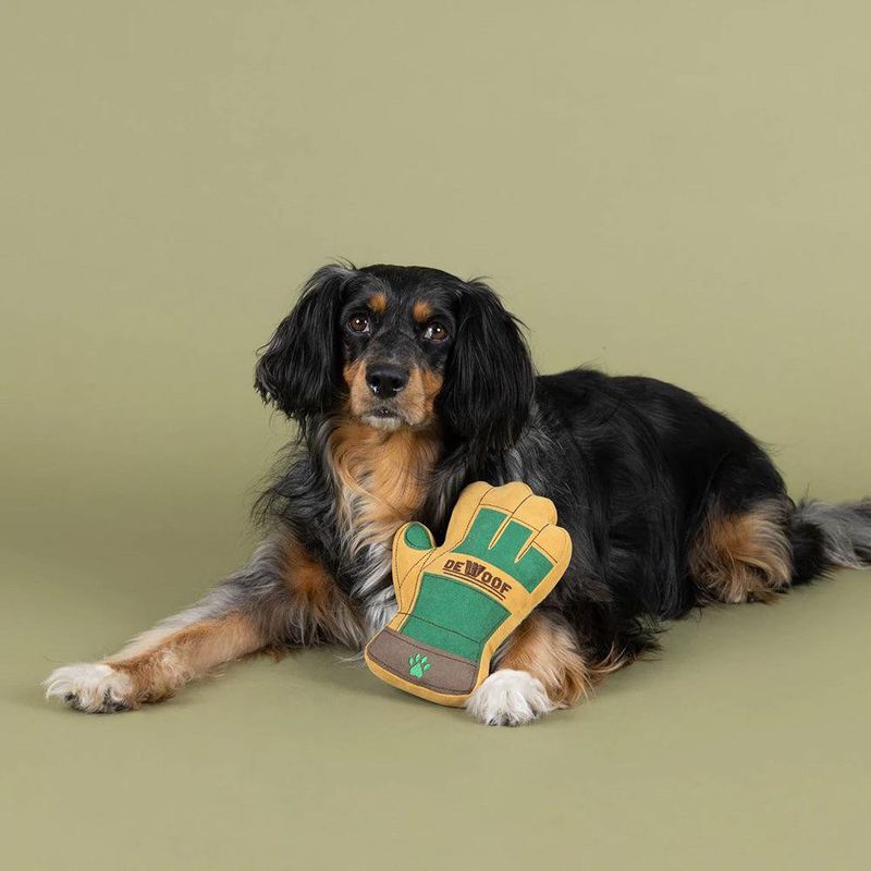 Peluche para Perro Diseño Guante Jardinero con Sonido Color Café