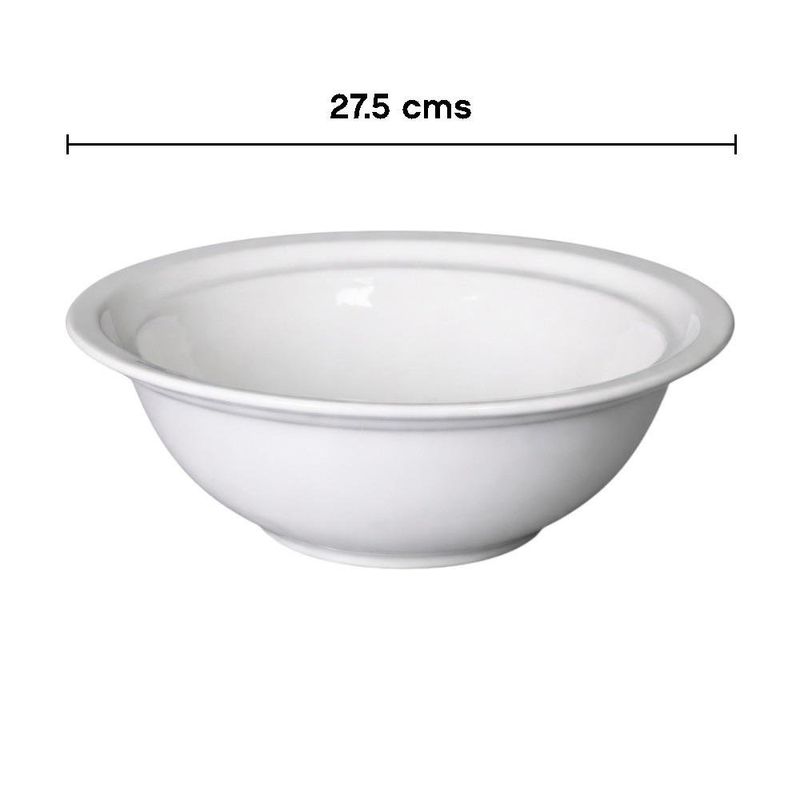 Ensaladera Mediana de Cerámica en Color Blanco de 27.5 Cm
