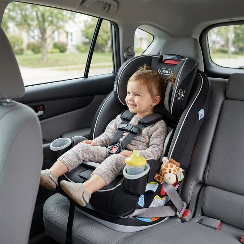 Silla de Carro SlimFit 3 en 1 con Arnés de 5 Puntos Color Negro