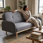 Sofá Cama Elyo con Patas de Madera 201 x 79 x 82 cm Color Gris Oscuro