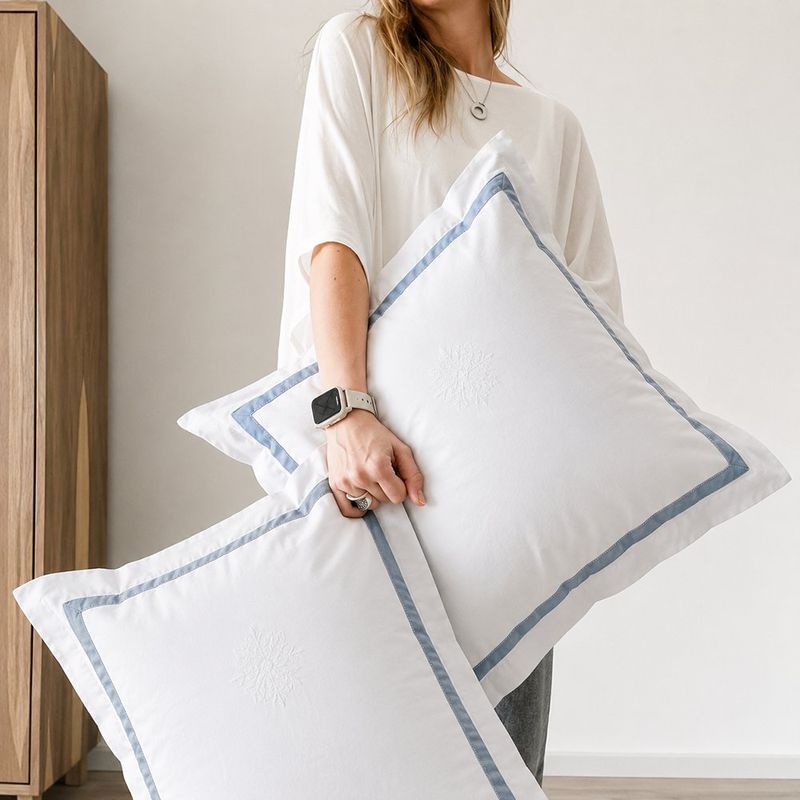 Funda para Cojín Regency Blanca de 31 x 41 Cm