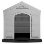 Casa para Perro de Plástico con Techo Tipo Teja de 68 x 61 x 58.5 cm Beige y Roja