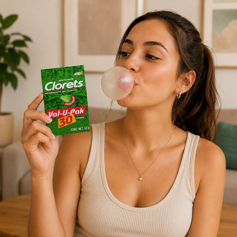Chicle Clorets de Hierbabuena 30 Piezas 42 g