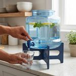 Dispensador de Agua para Mesa Cuadrado de Plástico 26 x 27 cm Celeste