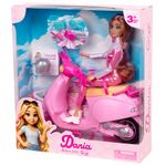 Muñeca Dania de 12 Plg con Motocicleta y Accesorios Color Rosado