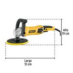 Pulidora Rotativa de 7 Plg 1200 W con Velocidad Variable y Accesorios