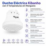 Ducha Eléctrica Kibanho con 4 Temperaturas sin Manguera