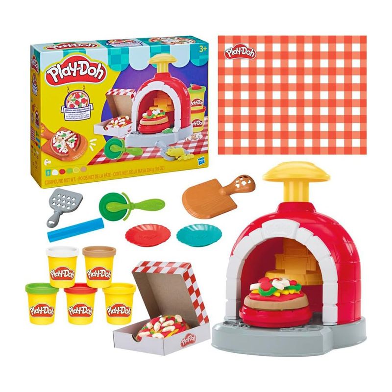 Set Play-Doh Kitchen Creations Horno de Pizza con 6 Plasticinas y 8 Accesorios