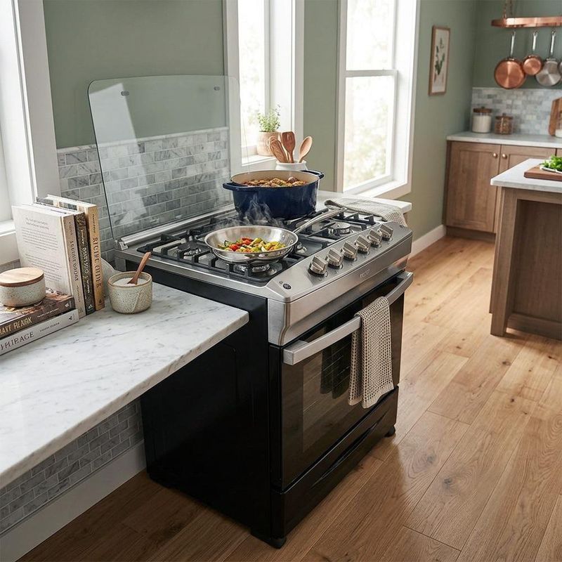 Estufa a Gas de 30 plg de 5 Quemadores con Horno Acero Inoxidable Color Negro